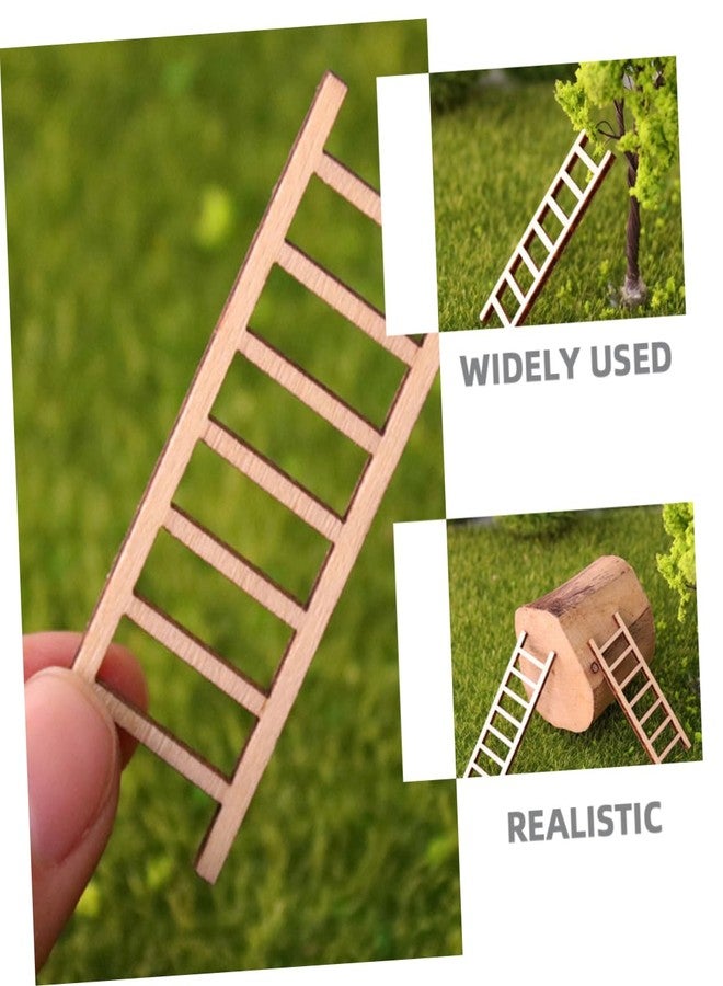 NAMOARLY 8Pcs Miniature Dollhouse Ladder Set 1/12 Scale Small Wooden Step Ladders for Micro Landscape Garden Decoration and Dollhouse Furniture Accessories - Image 5